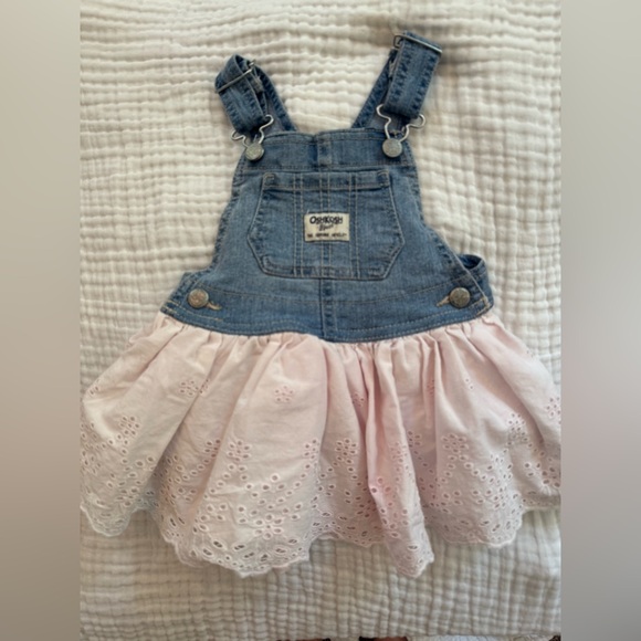 OshKosh B'gosh Other - Vintage Oshkosh b’gosh denim overall dress eyelet